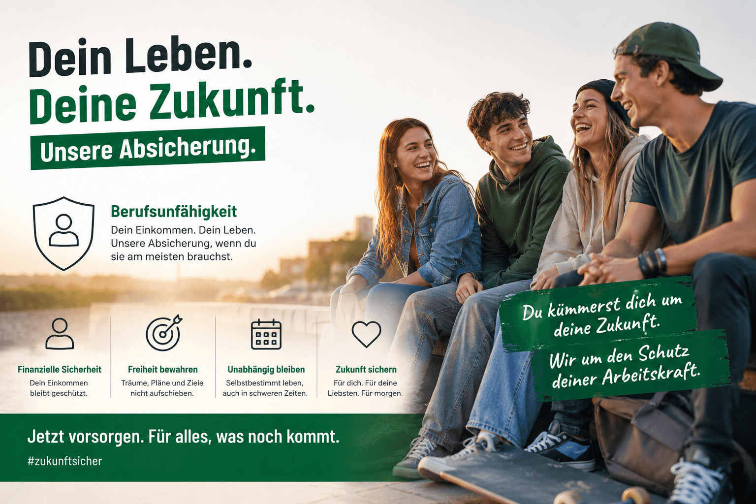 Berufsunfähigkeitsversicherung – Einkommenssicherung: finanzielle Sicherheit, Freiheit, Unabhängigkeit und Zukunft sichern